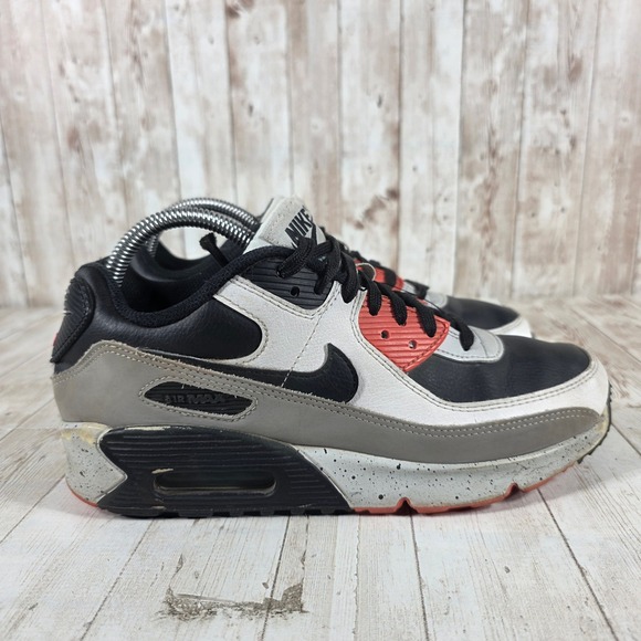 Nike Shoes - Nike Air Max 90 LTR GS White Black Grey Red Speckled CD6864-110 Womens 8.5 / 7Y